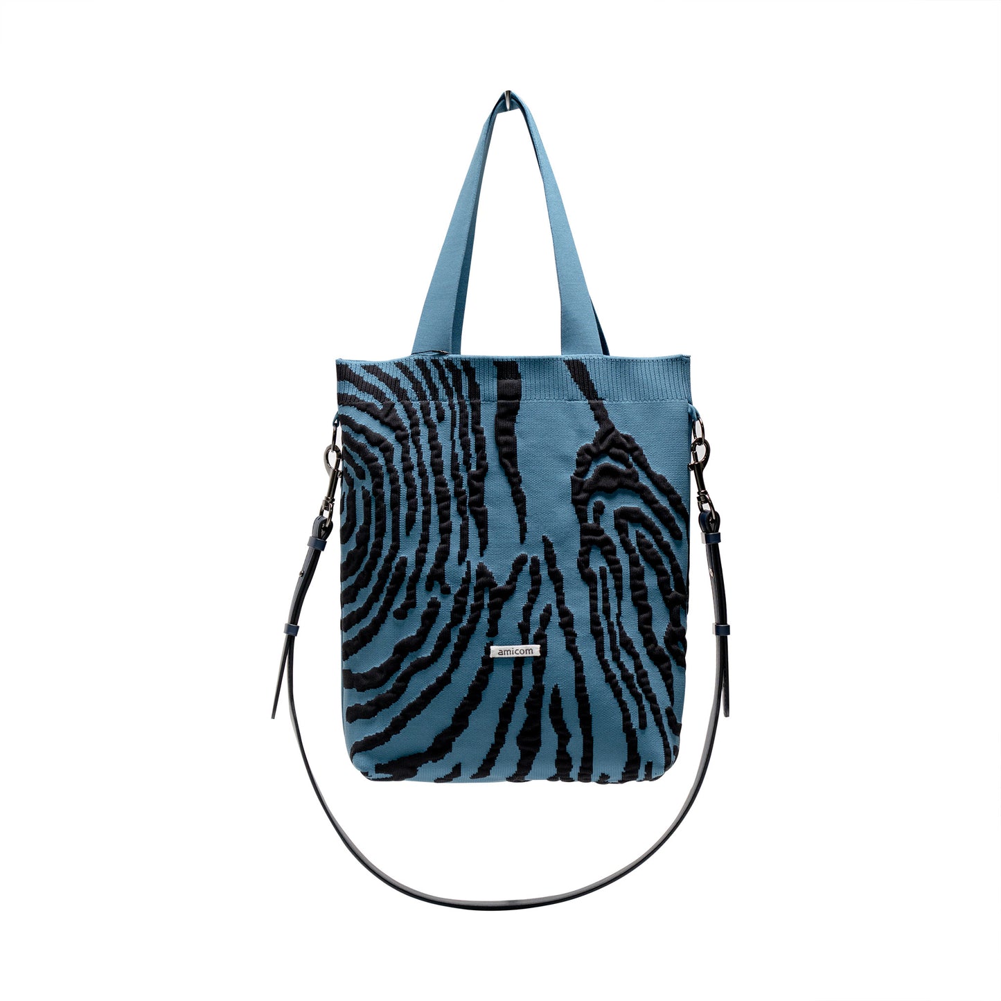 Wood cut Jacquard TOTE-Denim