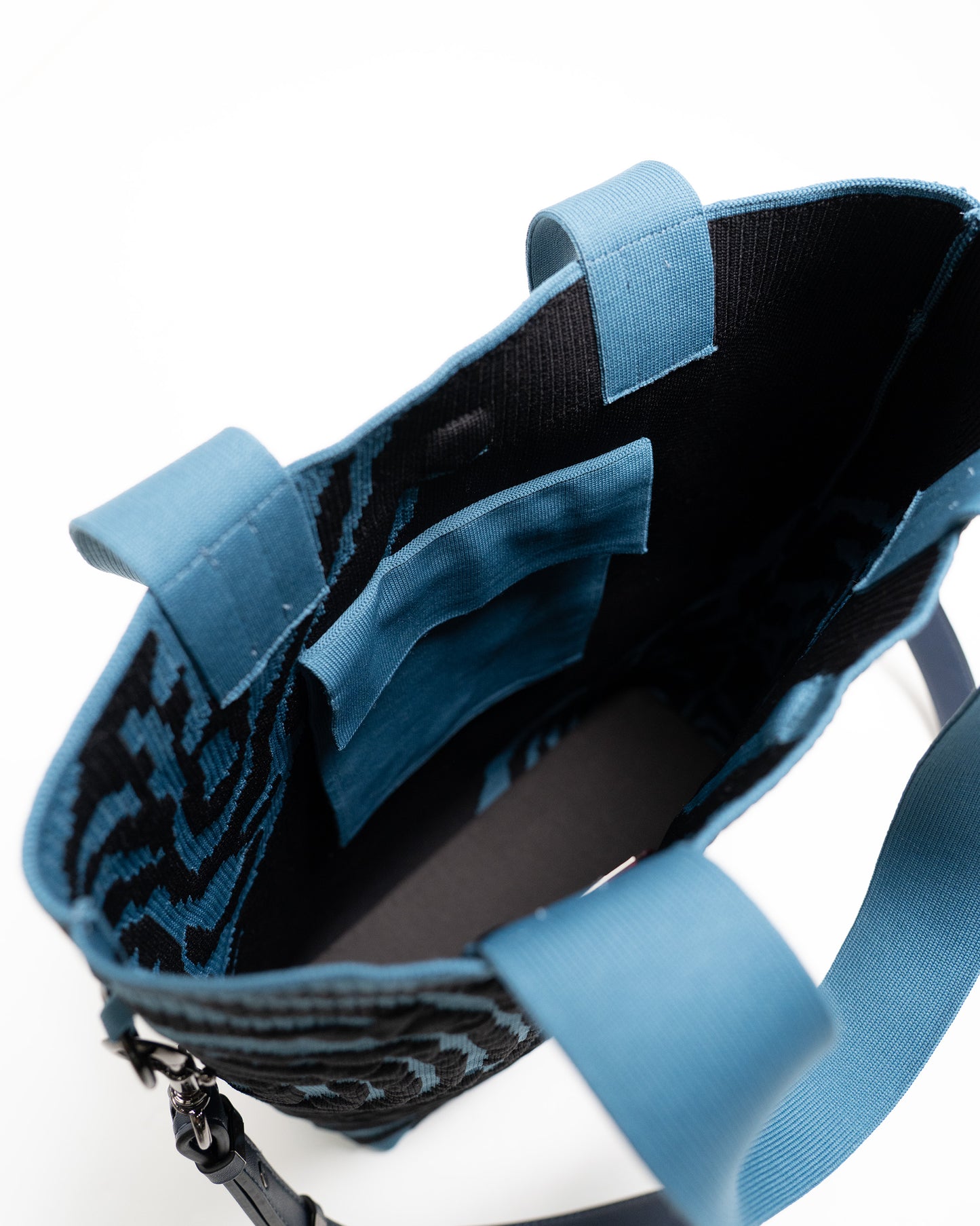 Wood cut Jacquard TOTE-Denim