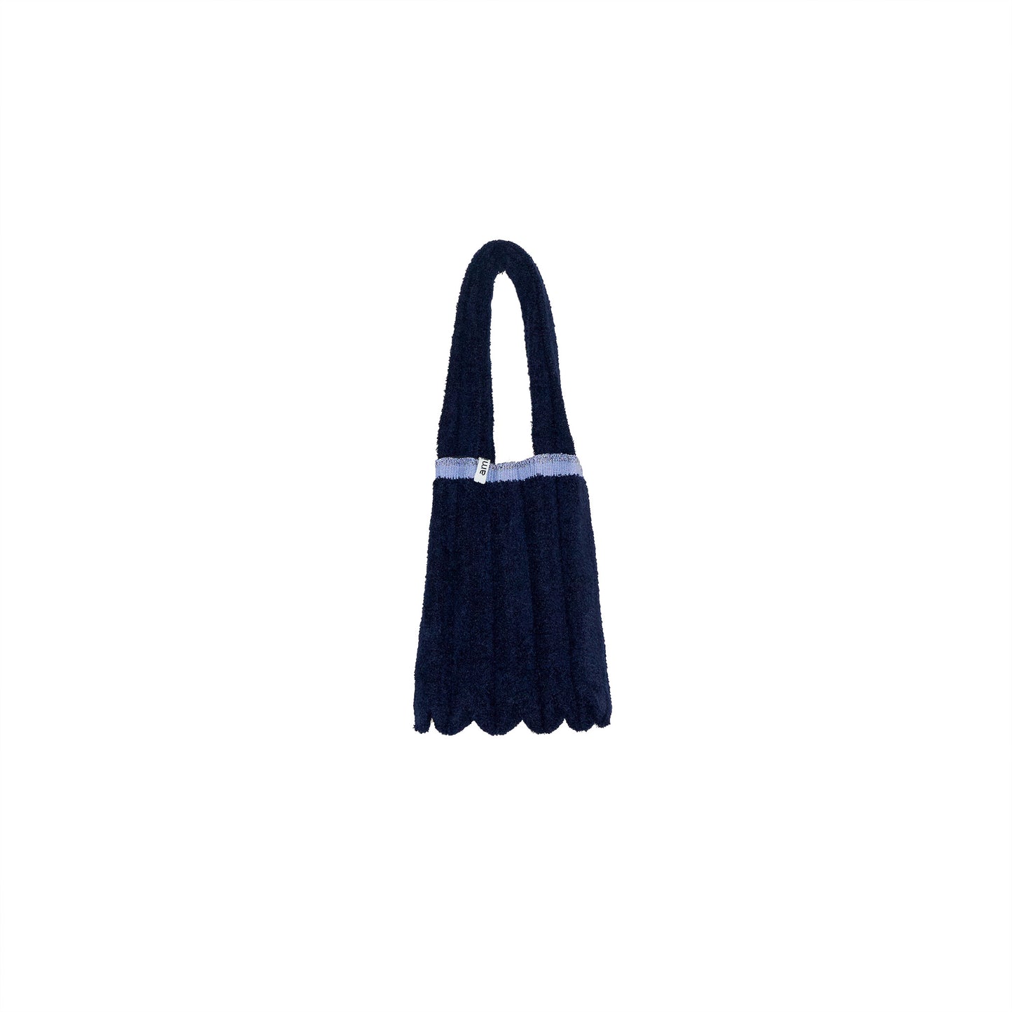 MOKOMOKO PLEATS KNIT BAG-NEVY