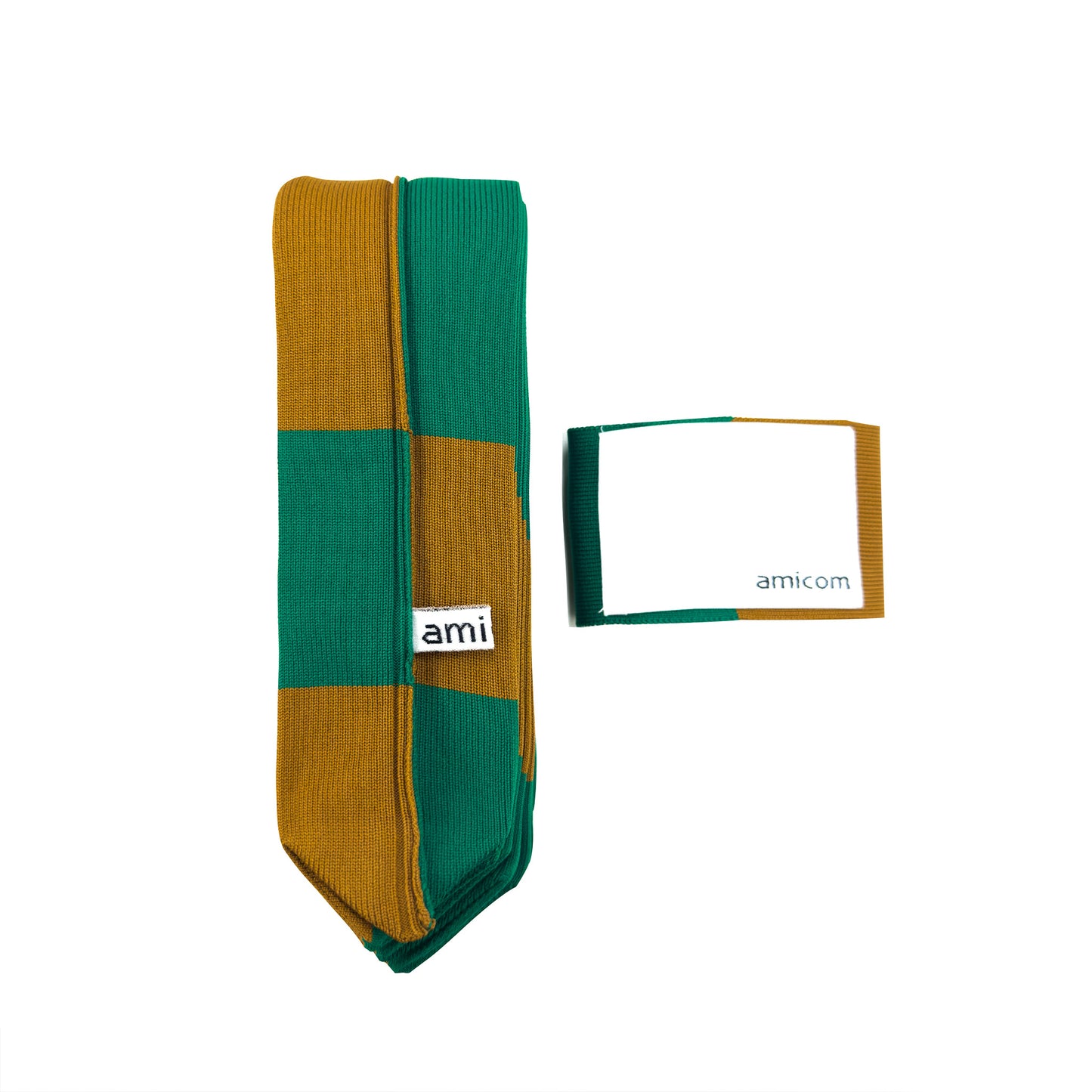 PLEATS KNIT BAG-GREEN×CAMEL