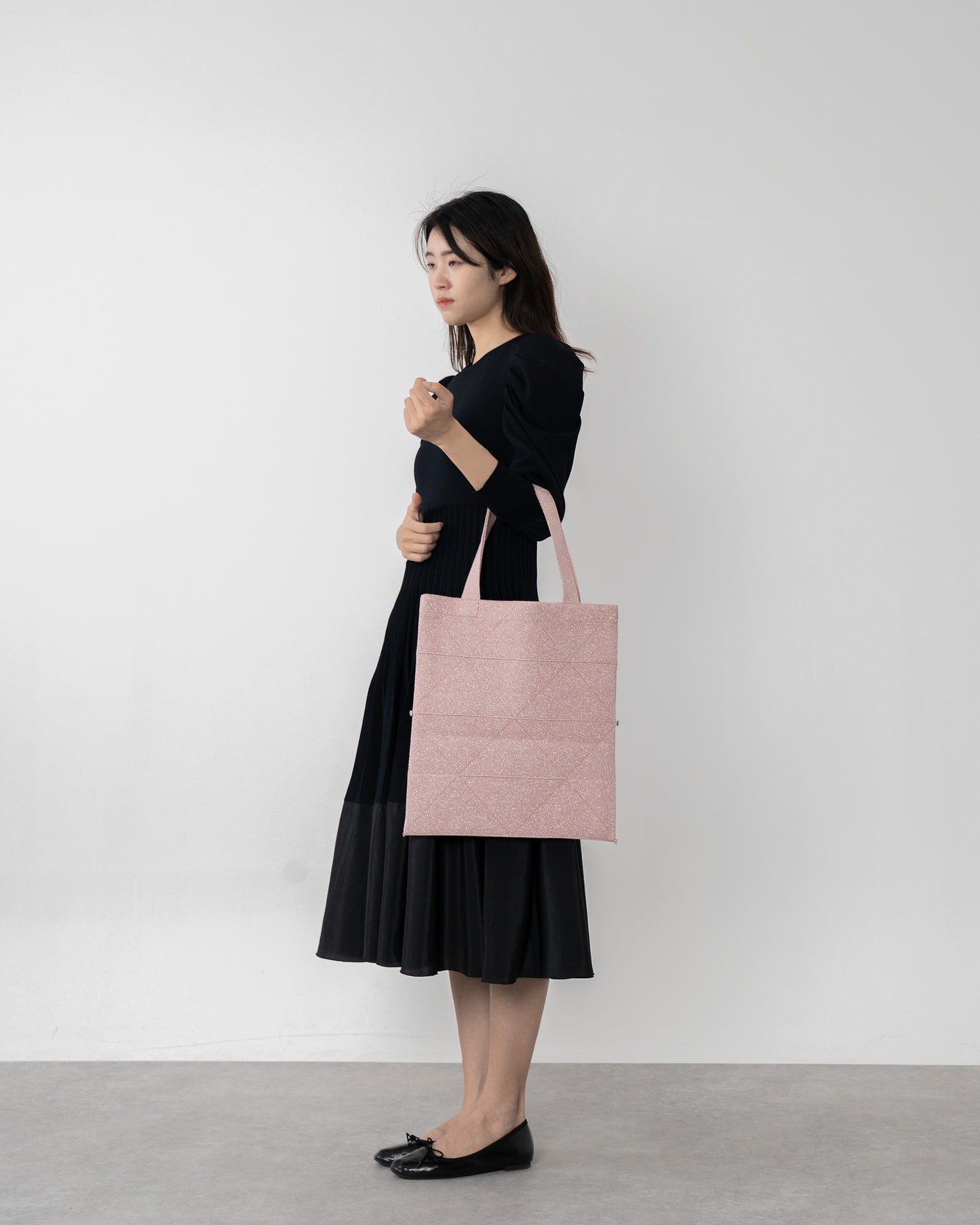 ORIGAMI KNIT BAG-SPARK PINK