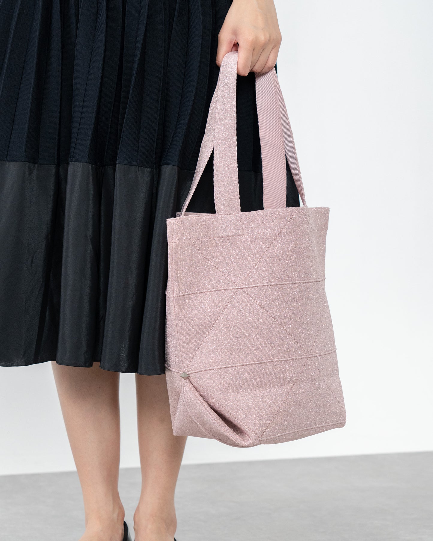 ORIGAMI KNIT BAG-SPARK PINK