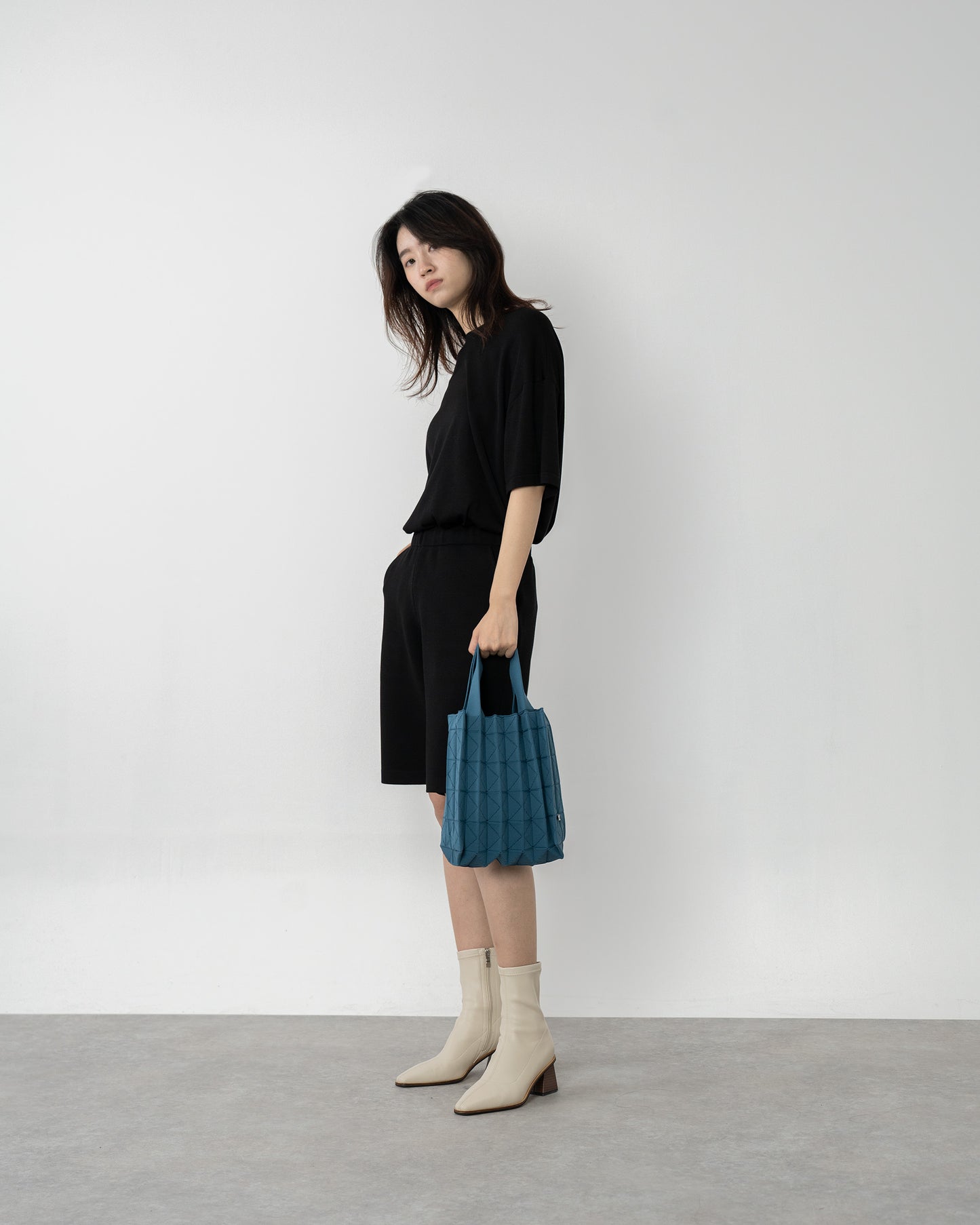 ORIGAMI PLEATS-DENIM BLUE