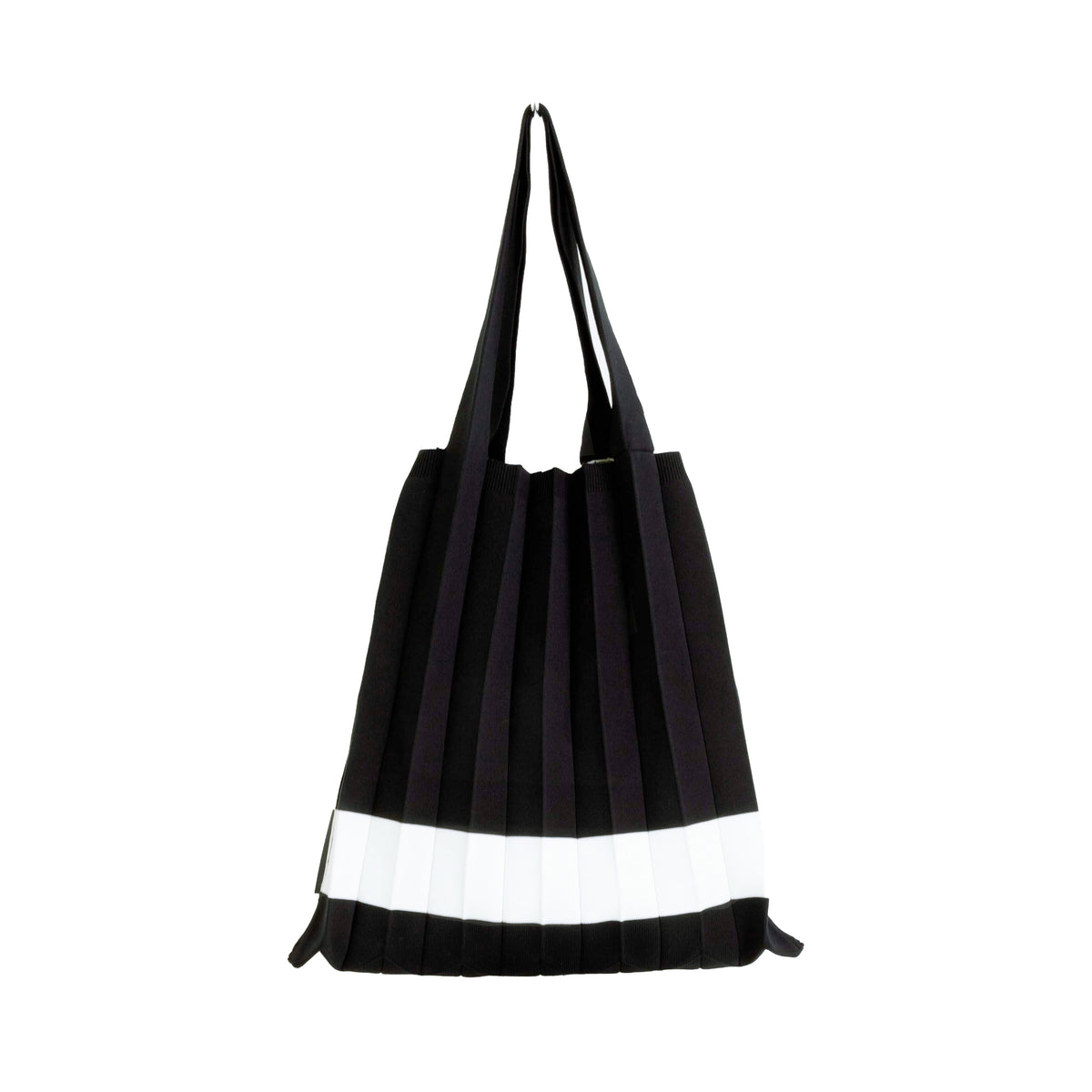 PLEATS KNIT BAG-BLACK×WHITE – amicom