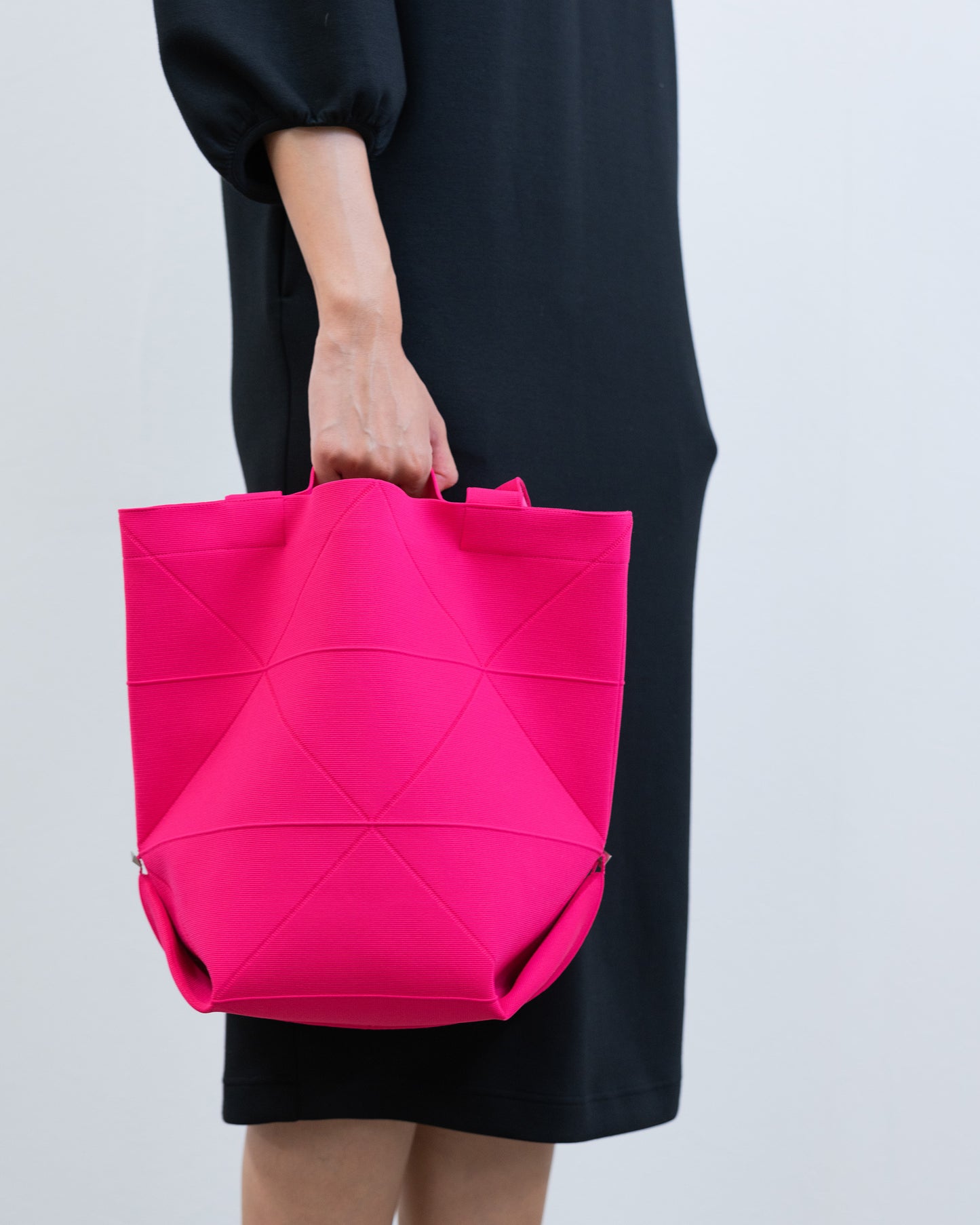 ORIGAMI KNIT BAG-PINK