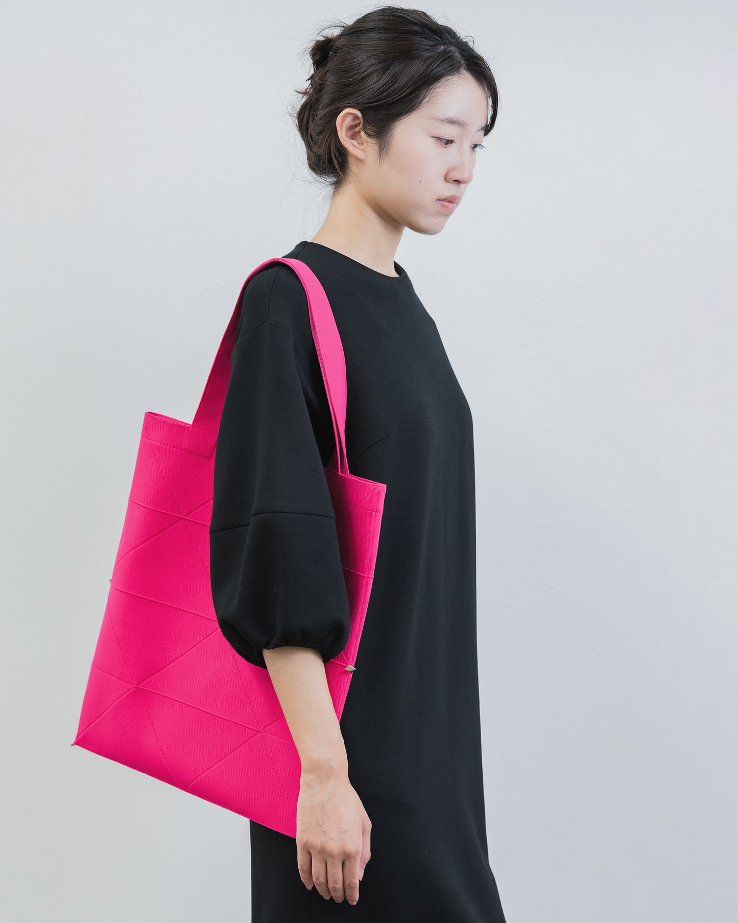 ORIGAMI KNIT BAG-PINK