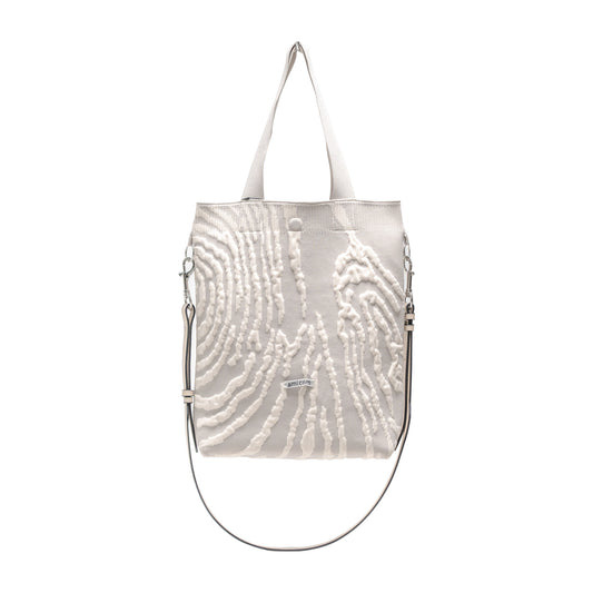 Wood cut Jacquard TOTE-Greige