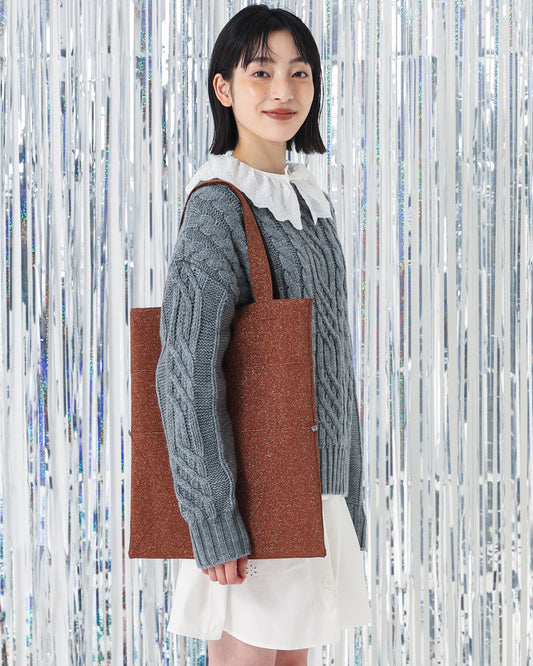 ORIGAMI KNIT BAG-RADIANT BROWN