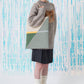 ORIGAMI KNIT BAG-COLOR BLOCK - GREEN