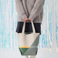ORIGAMI KNIT BAG-COLOR BLOCK - GREEN