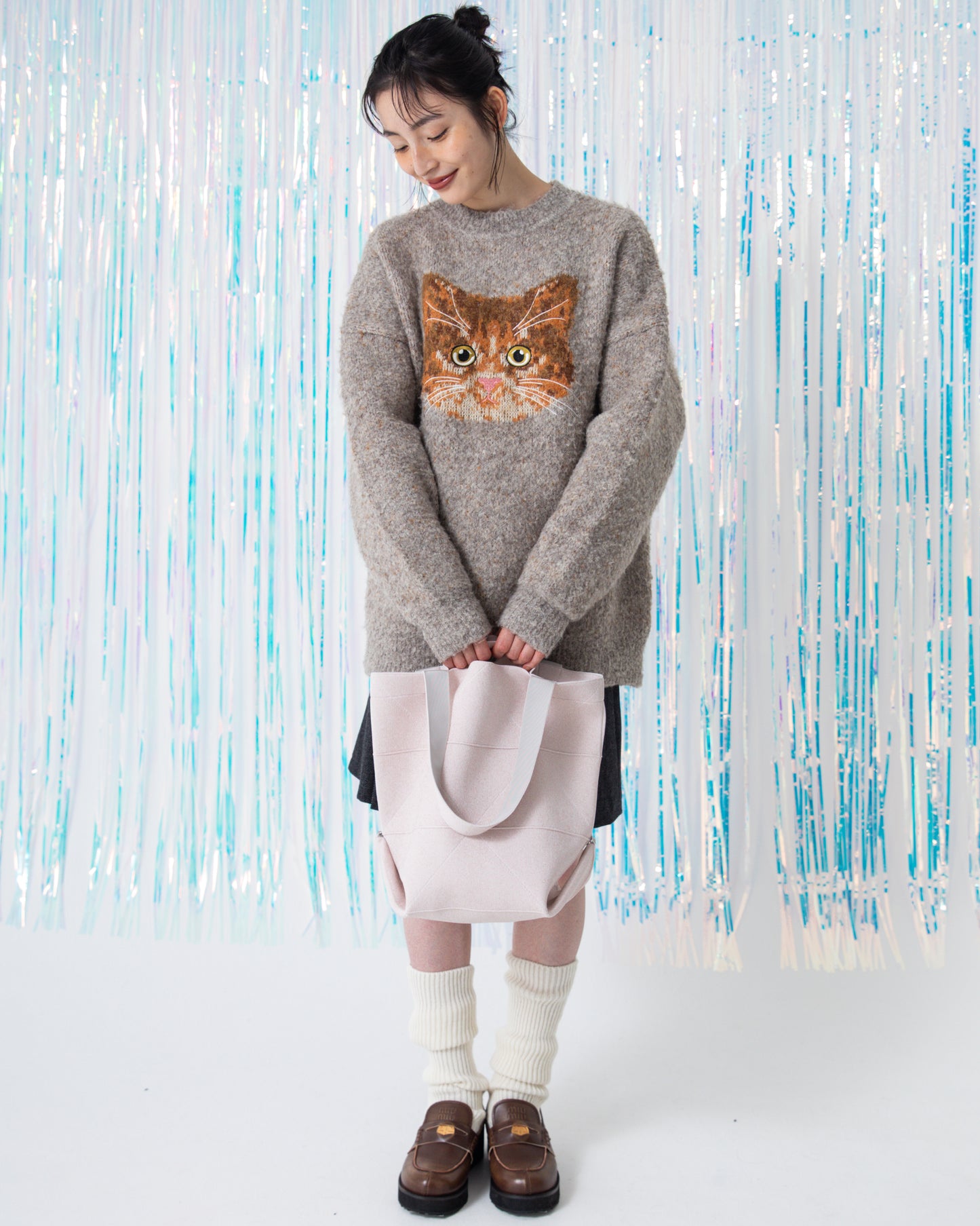 ORIGAMI KNIT BAG-LIGHT PINK