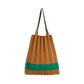 PLEATS KNIT BAG-GREEN×CAMEL