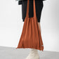 PLEATS KNIT BAG-Dark Orange