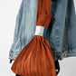 PLEATS KNIT BAG-Dark Orange