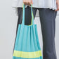 PLEATS KNIT BAG-MINT×YELLOW