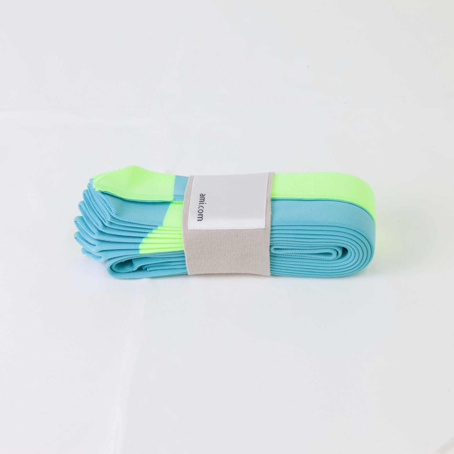 PLEATS KNIT BAG-MINT×YELLOW