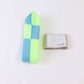PLEATS KNIT BAG-MINT×YELLOW