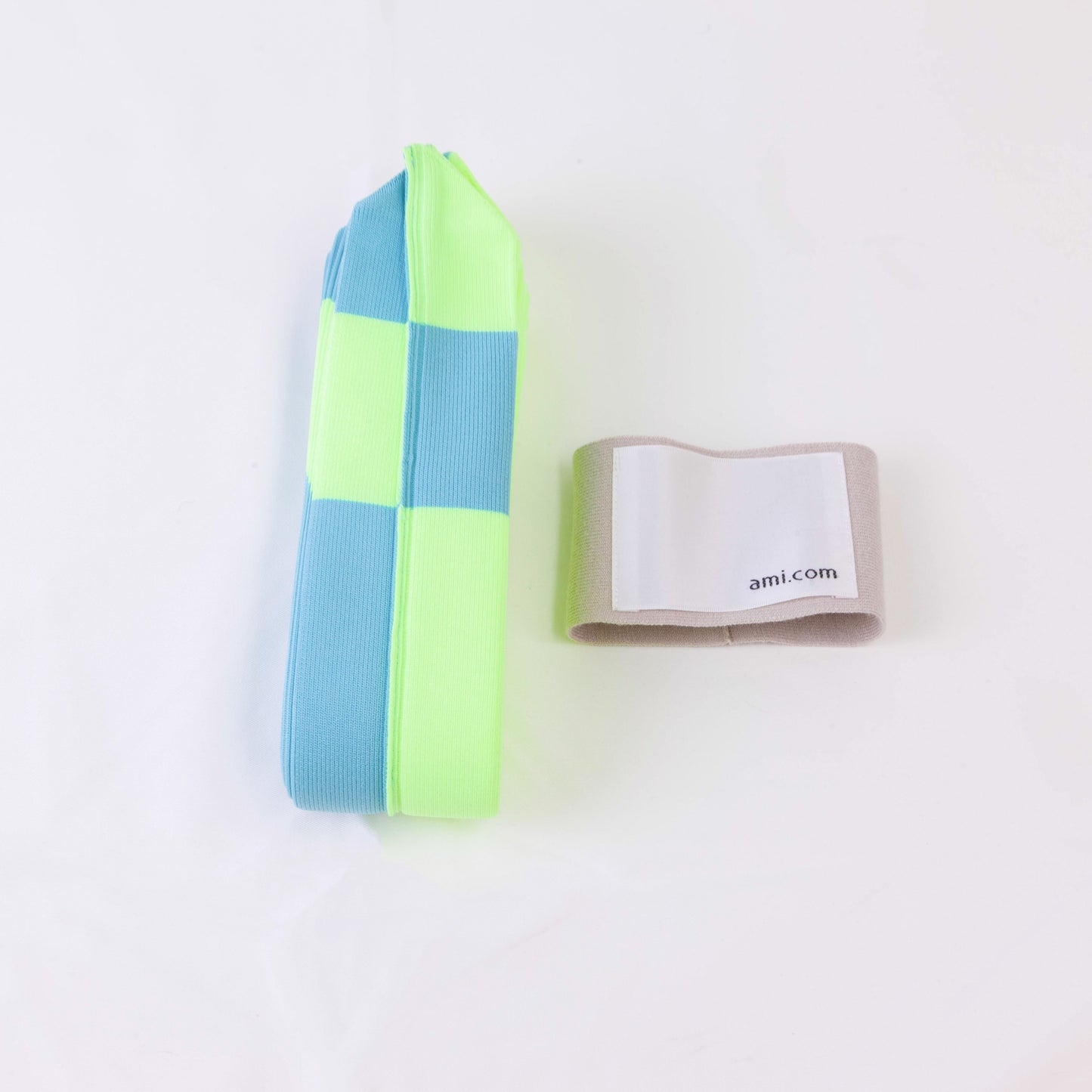 PLEATS KNIT BAG-MINT×YELLOW