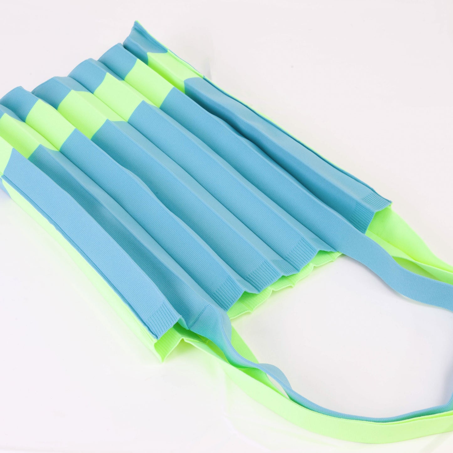 PLEATS KNIT BAG-MINT×YELLOW