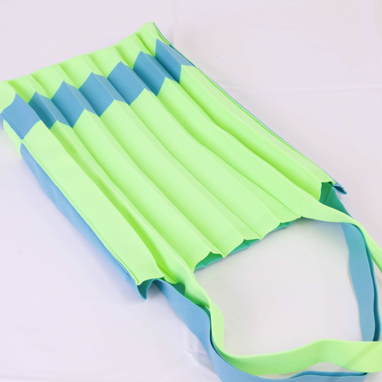 PLEATS KNIT BAG-MINT×YELLOW
