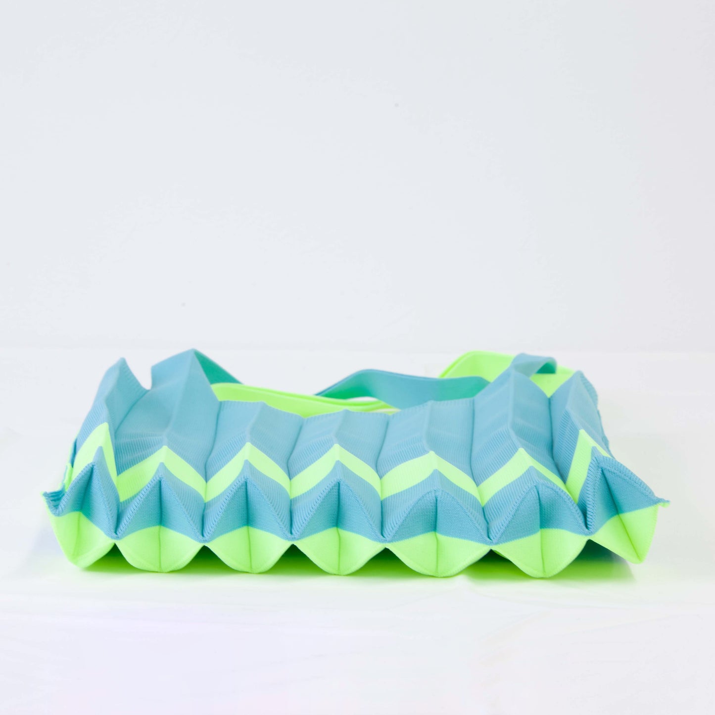 PLEATS KNIT BAG-MINT×YELLOW