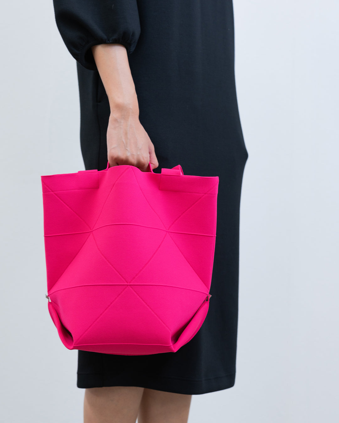 amicom」ORIGAMI KNIT BAG-PINK折り紙バッグ