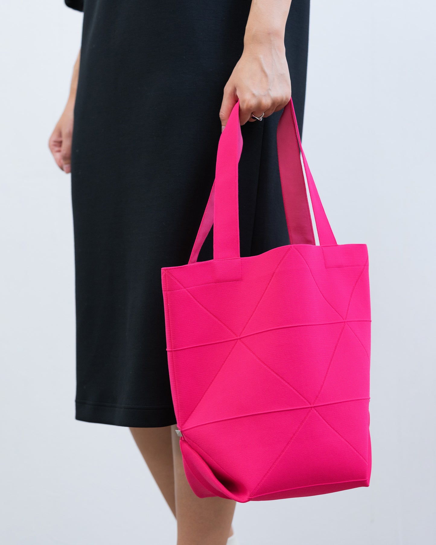 ORIGAMI KNIT BAG-PINK