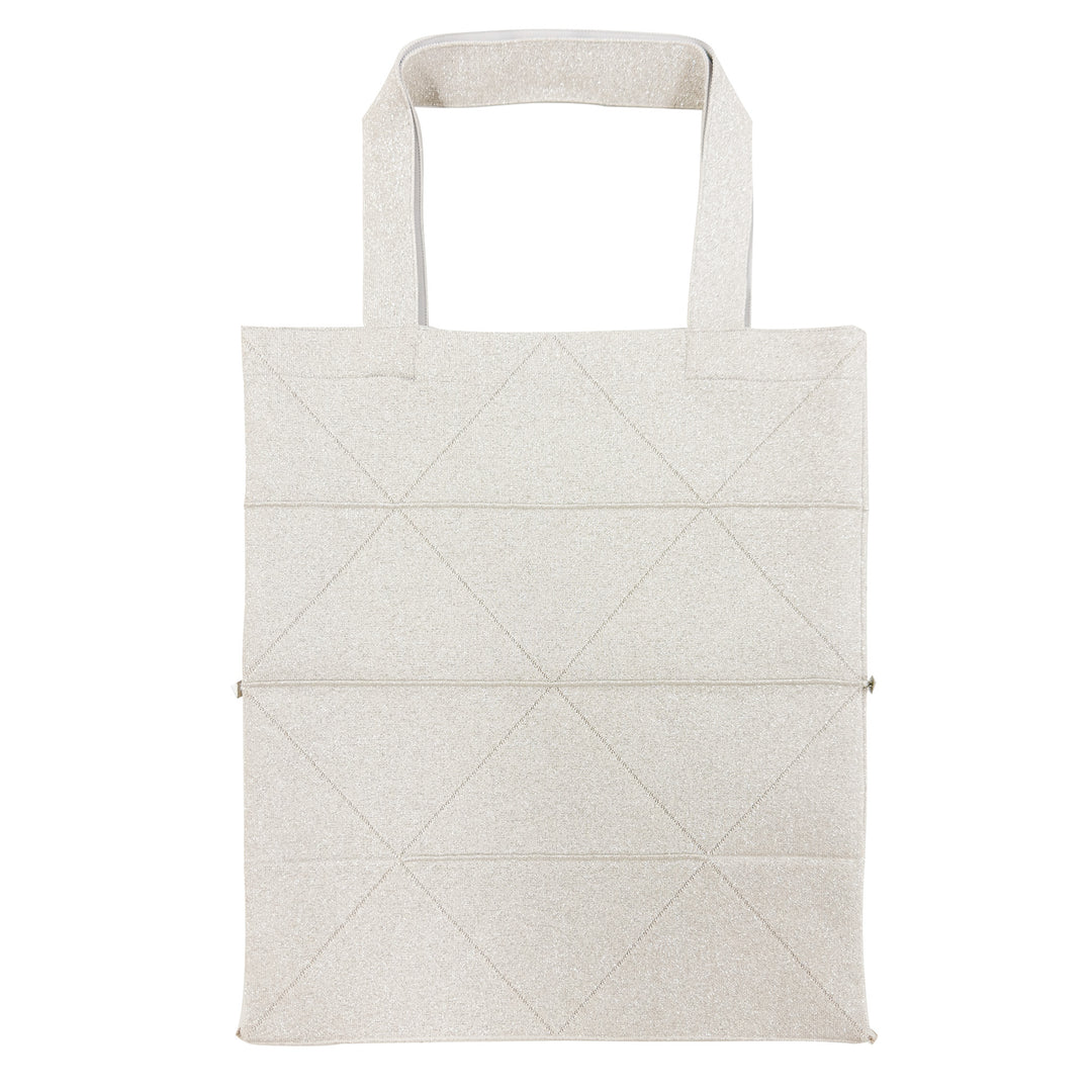 amicom」ORIGAMI KNIT BAG-PLATIUNM折り紙バッグ