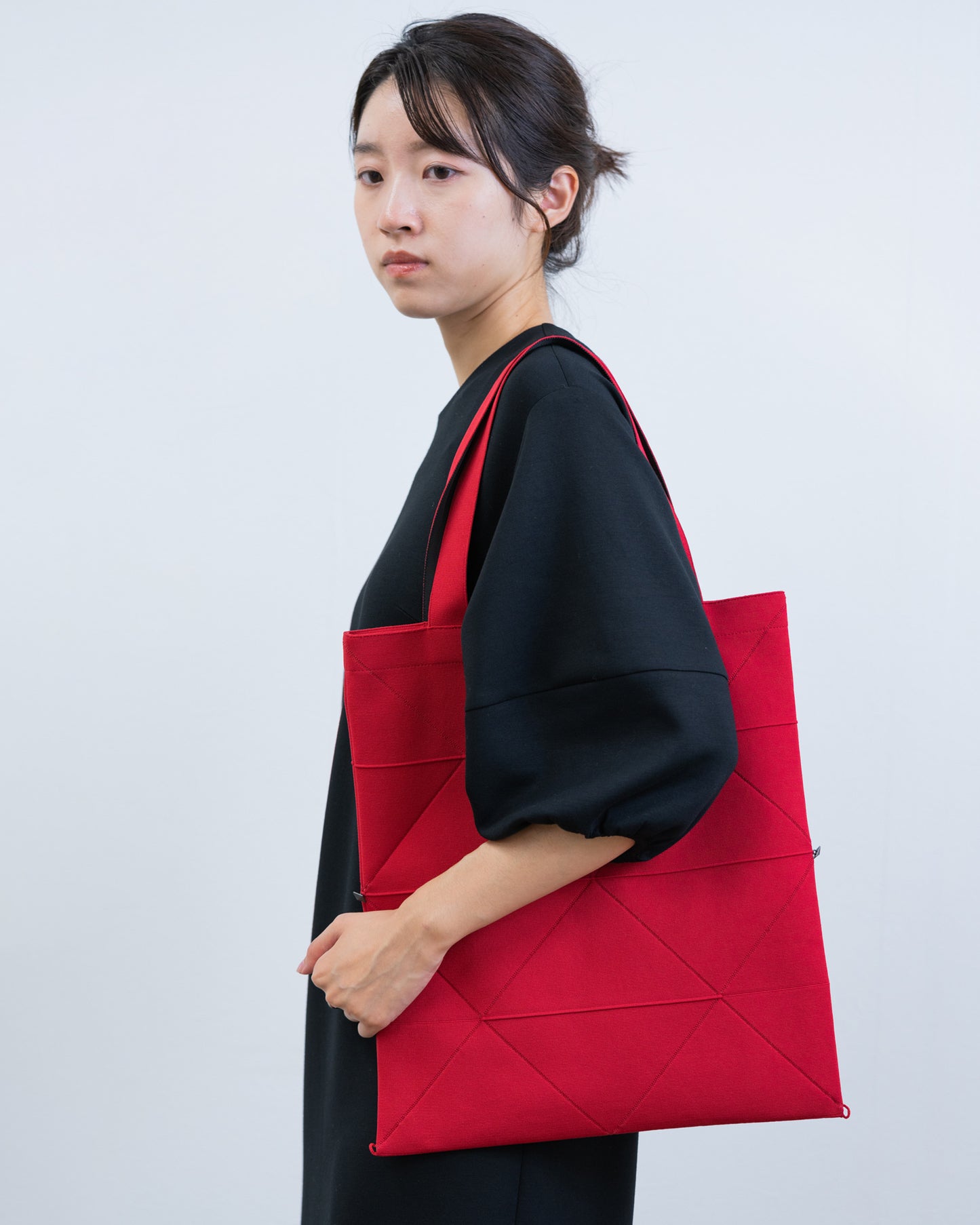 ORIGAMI KNIT BAG-RED